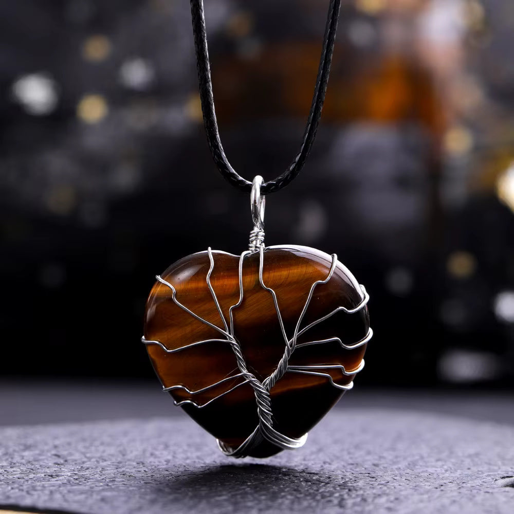 Tiger’s Eye Heart Necklace